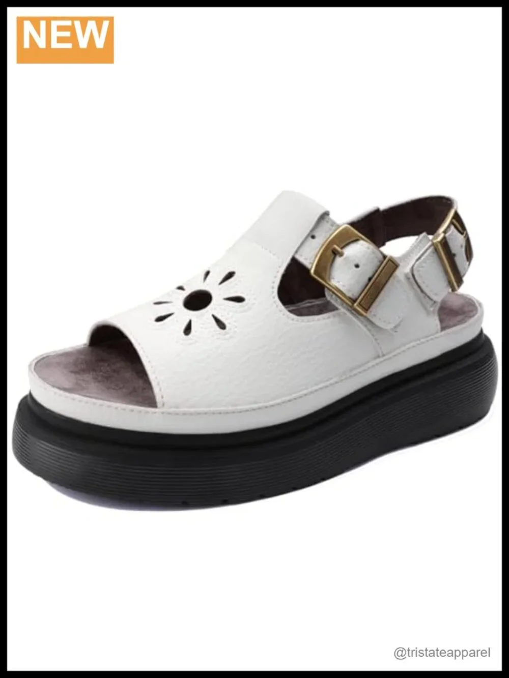 Women's Platform Wedge Sandals Faux Leather Adjustable T-Strap